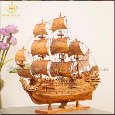 Báo giá mô hình thuyền buồm Gỗ Sưa Đỏ 40cm